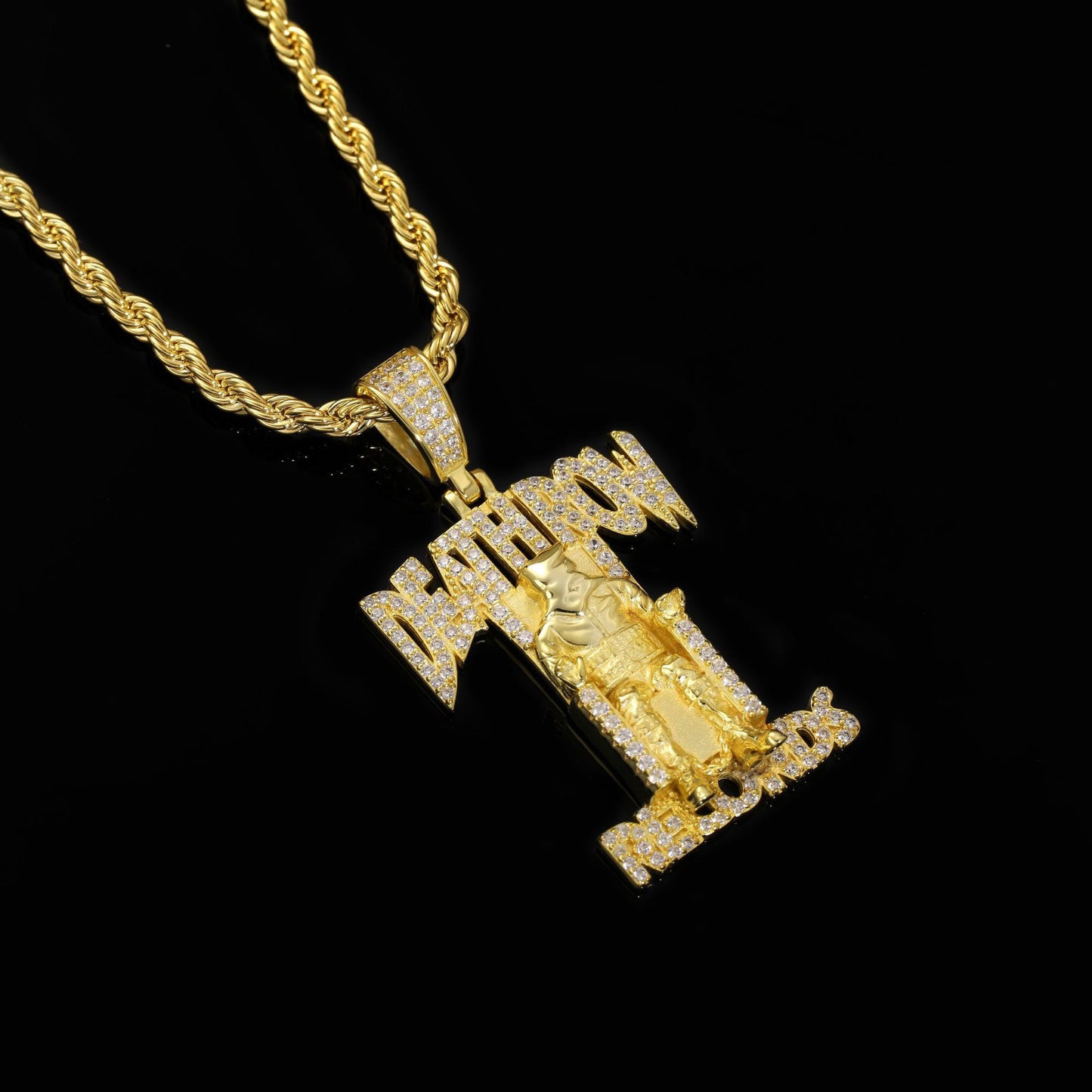 Death Row Moissanite Diamond Pendant