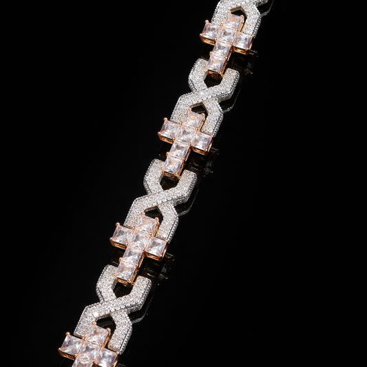 14mm Infinity X Cross Baguette Bracelet