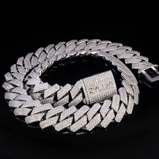 diamond iced out 20mm Miami Cuban chain with custom personalized design