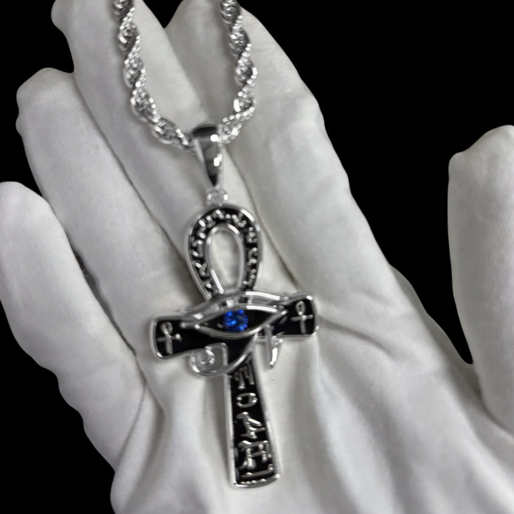 Sapphire Ankh Hieroglyph Pendant