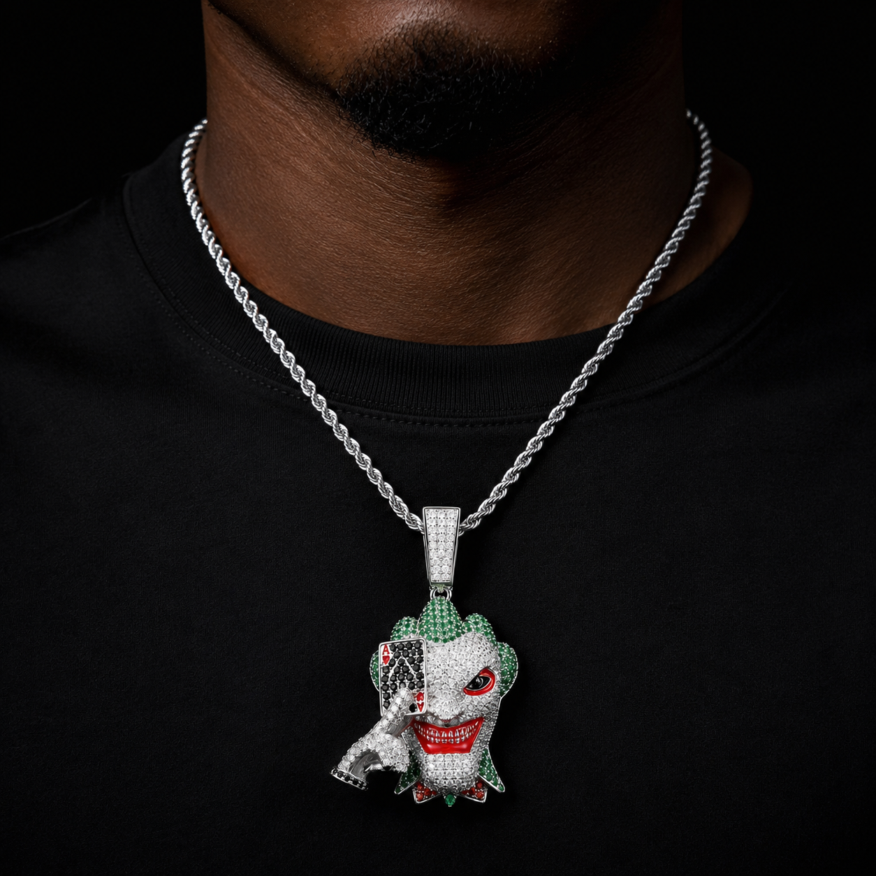 Evil Clown Ace Card Pendant