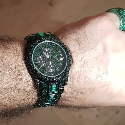 Prestige Emerald 42mm – Fully Iced Chronograph Watch