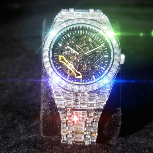 Royal Skeleton 44mm – Automatic Baguette Diamond Watch