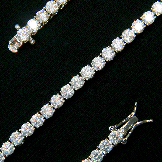 4MM WHITE GOLD PLATED TENNIS KETTING