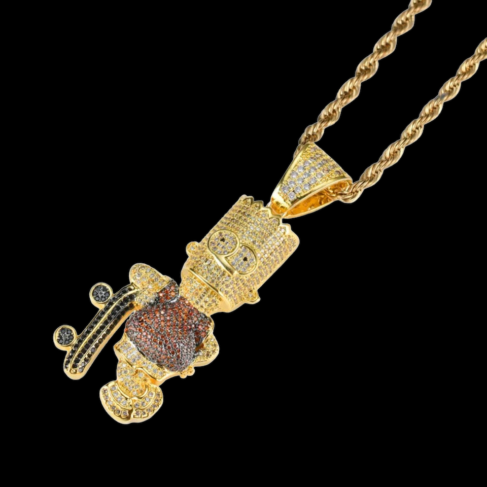 Gold Plated Cartoon with skateboard