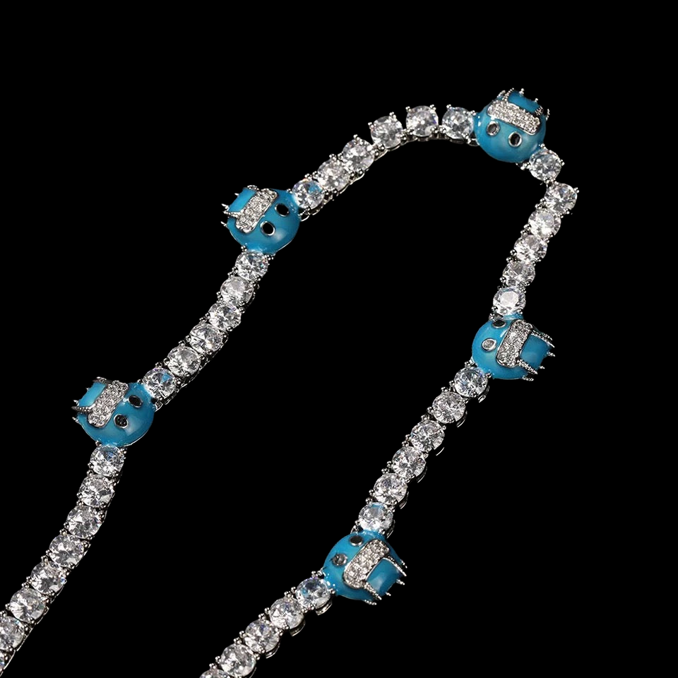 5mm Cold Face Emoji Tennis Chain