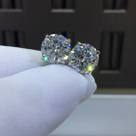 Zilveren Moissanite Diamanten Oorbellen