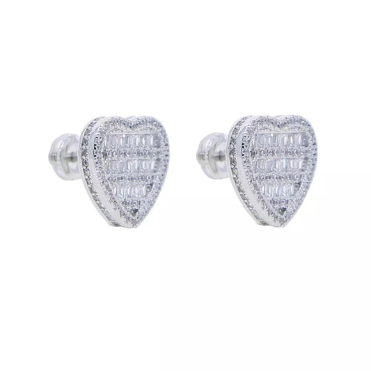 15mm Iced Out Heart Earrings