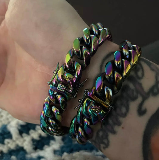 14mm Neo Chrome Cuban Bracelet