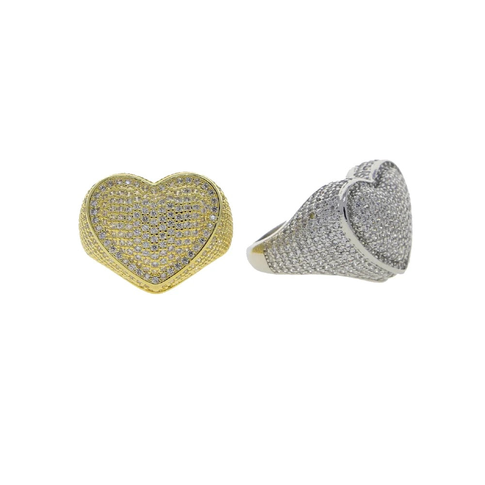 Gold Plated Diamond Heart Ring