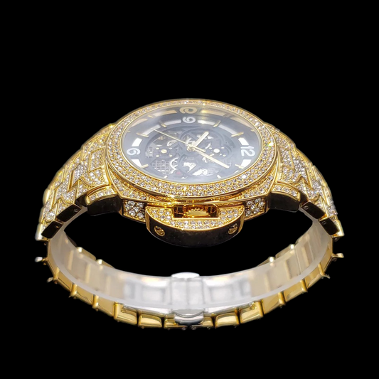 Titan 52mm Automatic – Fully Iced Gold-Plated Watch