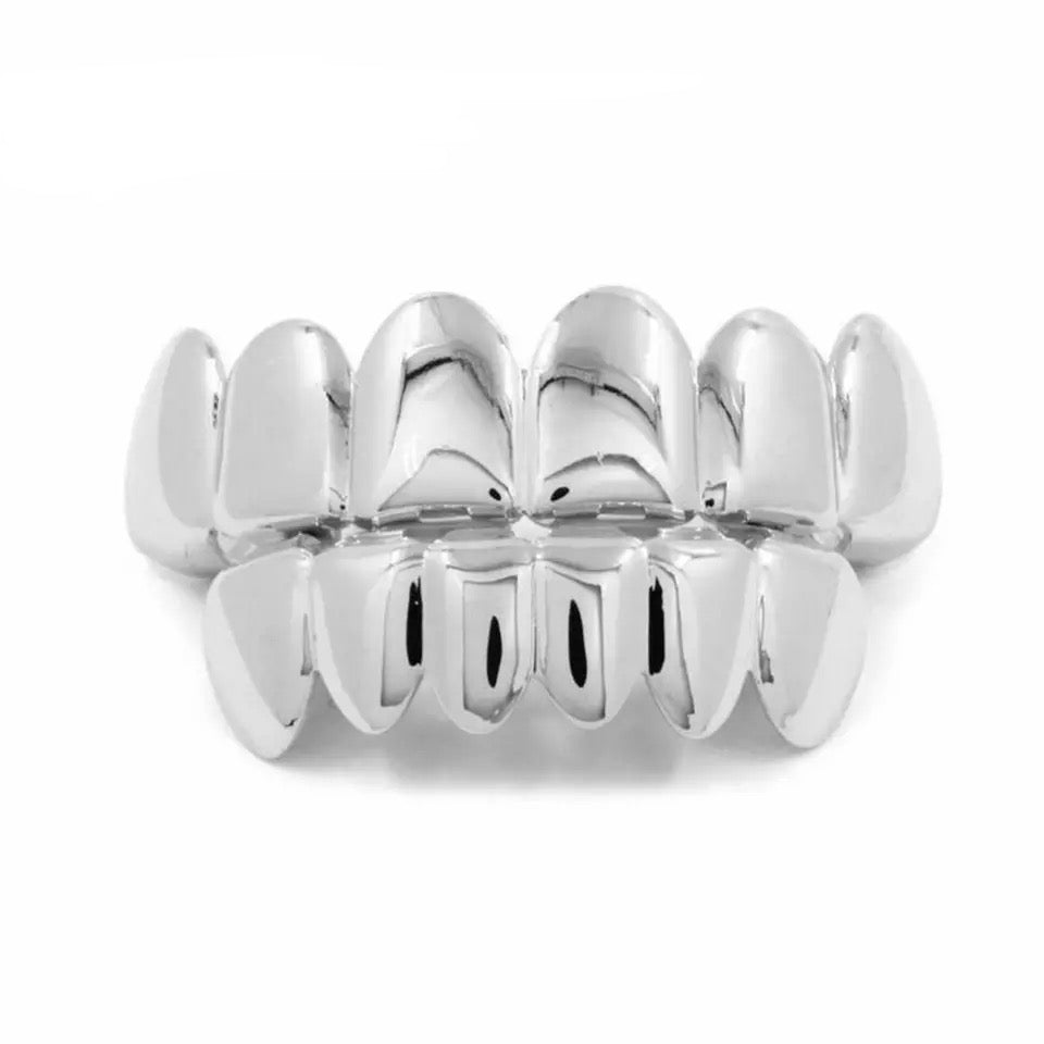6/6 White Gold Plated Grillz