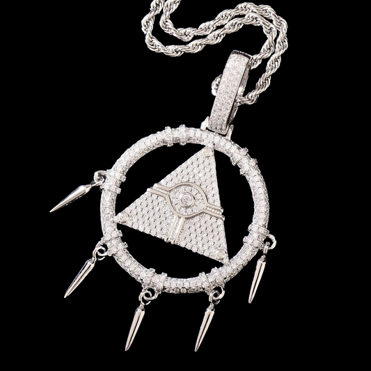 Millennium ring pendant silver with rope chain