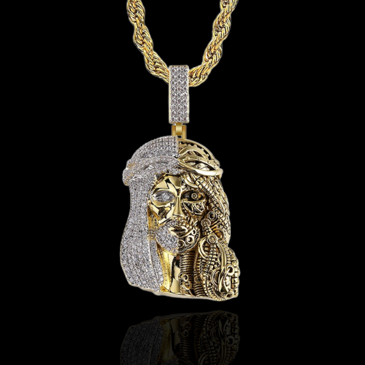 Gold Plated Cyborg Jesus Pendant