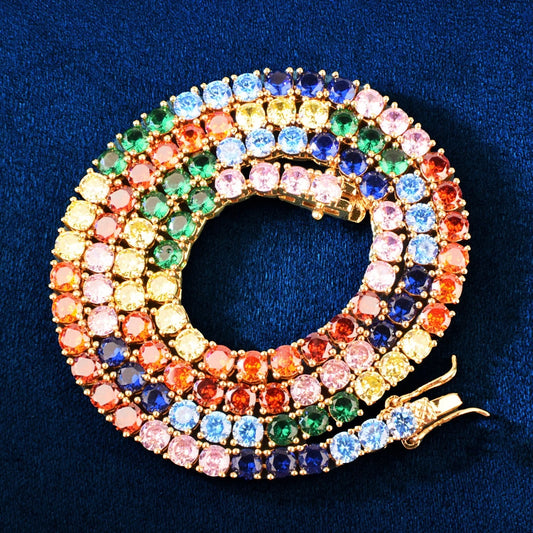 4MM MULTIKLEUR TENNIS KETTING