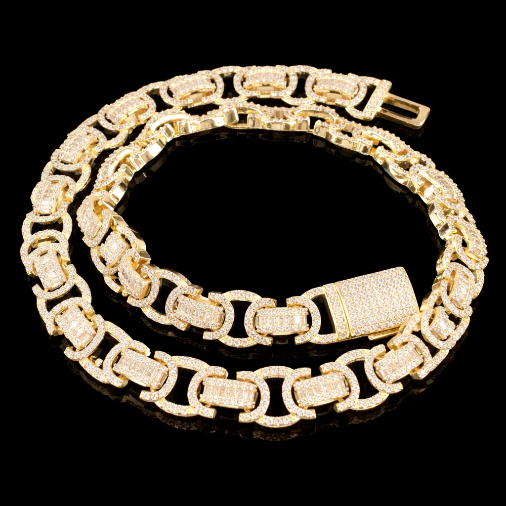 13mm diamanten gouden koningsketting