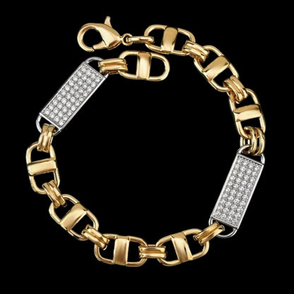 diamanten iced out magnum koningsketting armband van goud en zilver