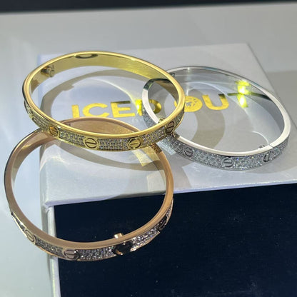 Iced Bangle Armband (Goud Verguld)