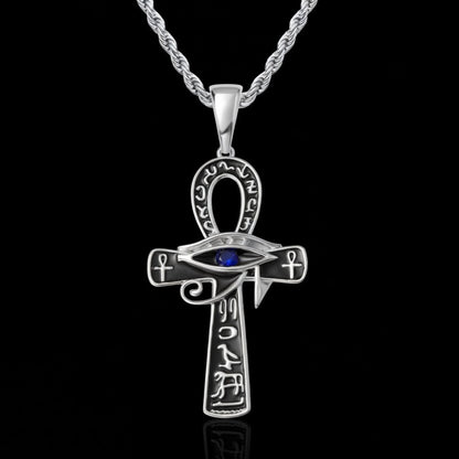 Sapphire Ankh Hieroglyph Pendant