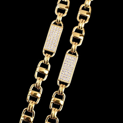 8mm diamanten gouden magnum koningsketting