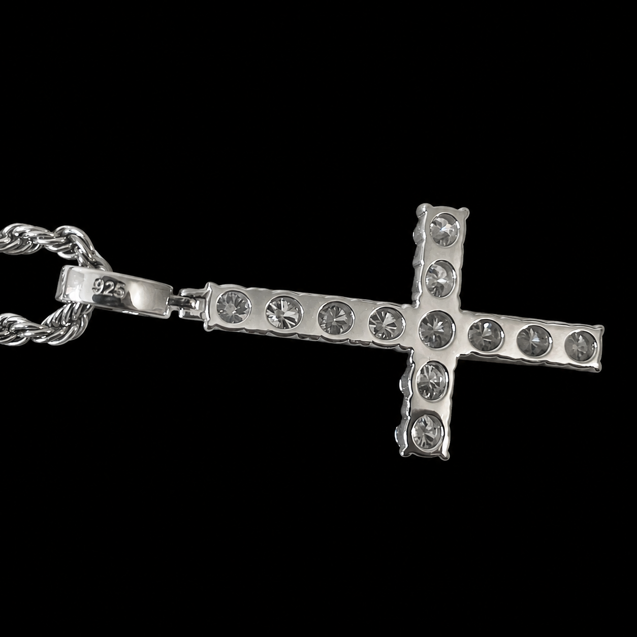 Moissanite Diamond Inverted Cross Pendant