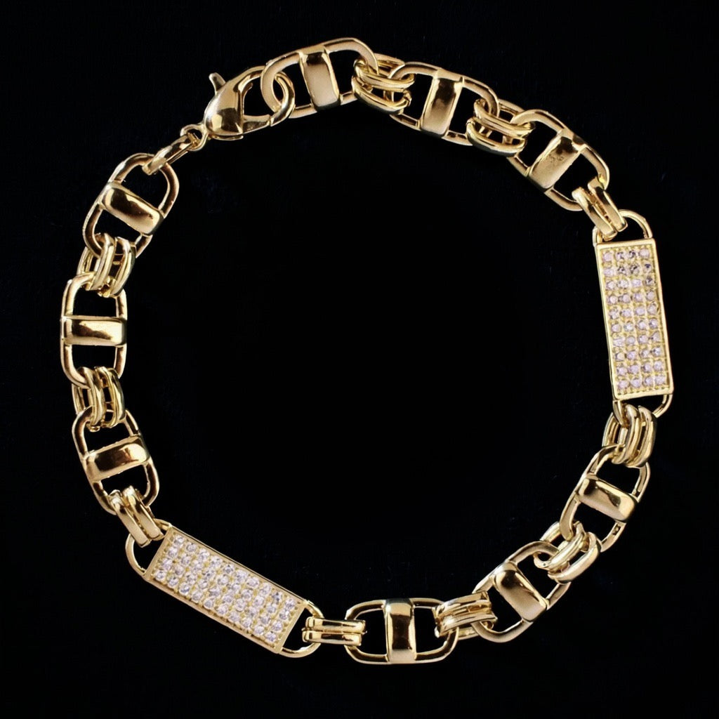 gouden diamanten iced out magnum koningsketting armband 8mm