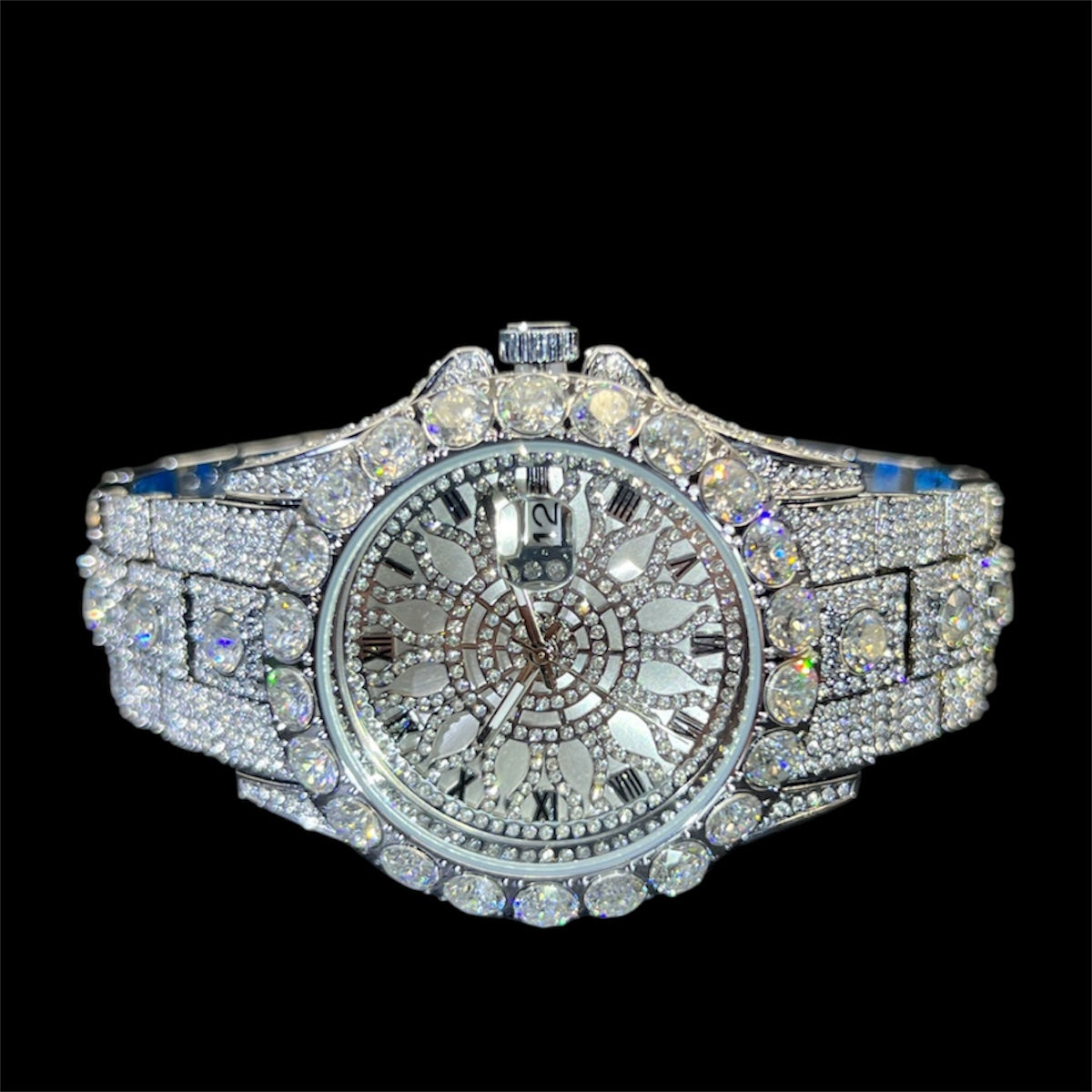 Sunburst Date 45mm – Fully Iced Watch