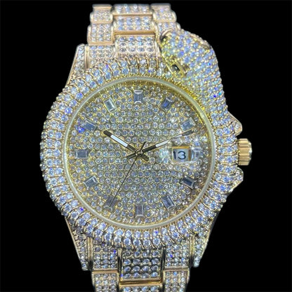 King Cobra 42mm – Iced Out Gold-Plated Watch