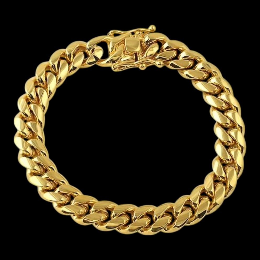 10mm Premium Gold Miami Cuban Chain Bracelet