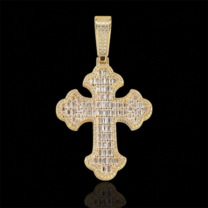 Bottoni Baguette Cross Pendant 