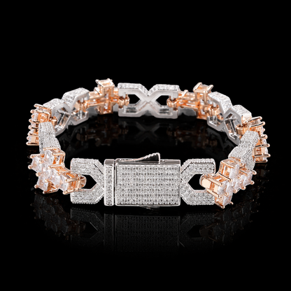 14mm Infinity X Cross Baguette Bracelet