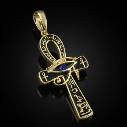 Sapphire Ankh Hieroglyph Pendant