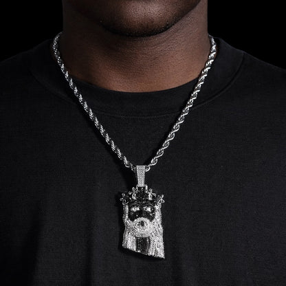 Black PVD Christ Pendant with Crown of Thorns