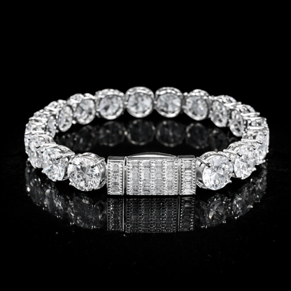 10mm white gold diamond iced out prestige tennis bracelet