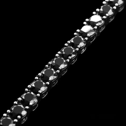 Bracelet diamant moissanite noire 5 mm