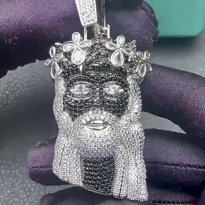 Black PVD Christ Pendant with Crown of Thorns