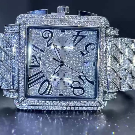Royal Frost 45mm – Fully Iced Square Horloge