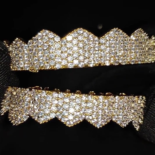 8/8 Premium Gold plated ICED OUT Grillz