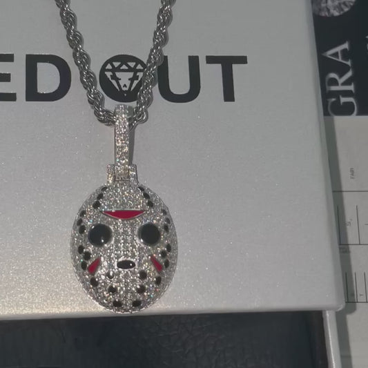 Moissanite Diamond Hockey Mask Pendant
